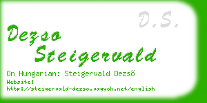 dezso steigervald business card